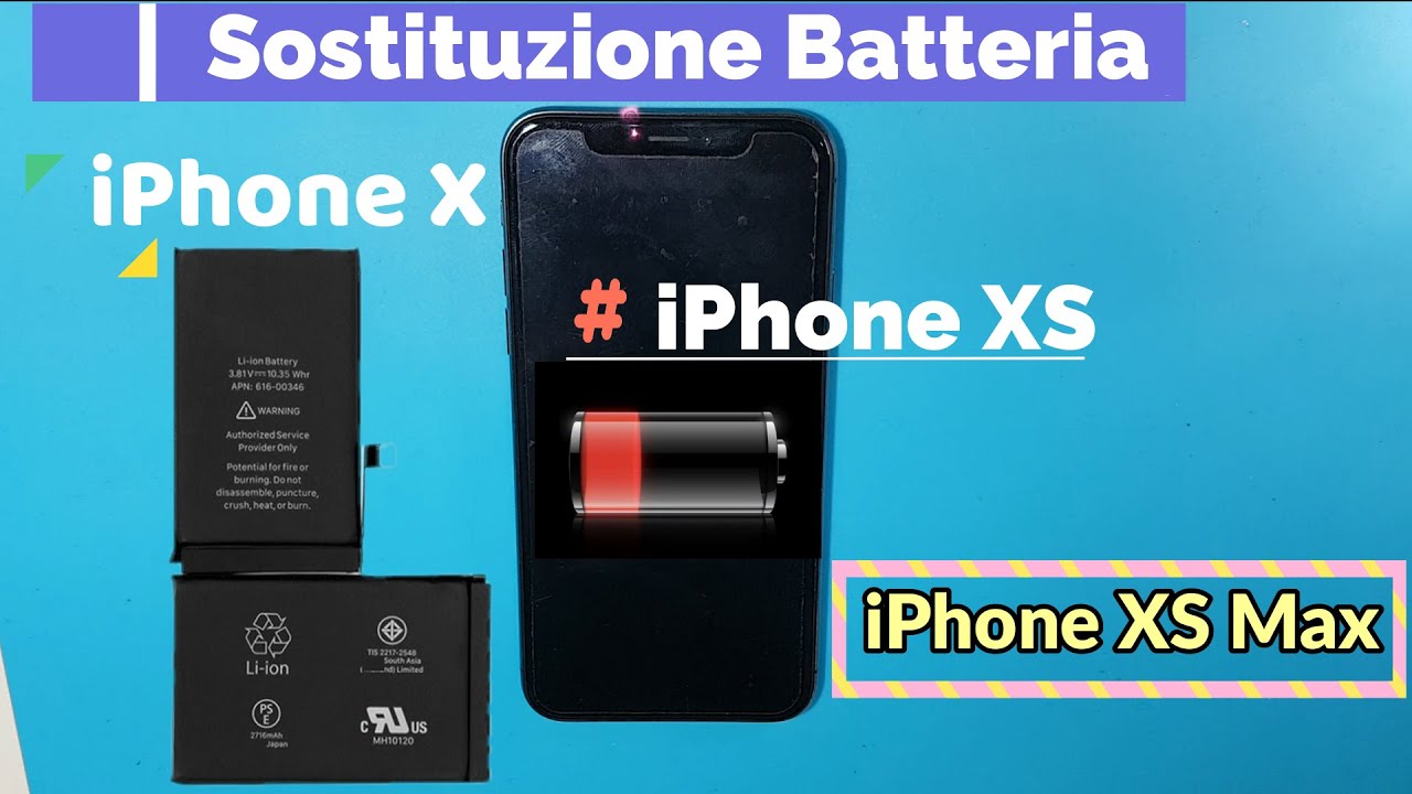 Sostituzione batteria iPhone X,iPhone XS,iPhone XS Max  in pochi minuti