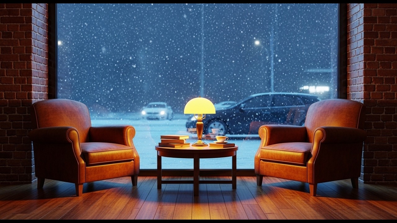 Late Night Coffee Shop ☕ Smooth Jazz & Rainy Window Ambience for Relaxing