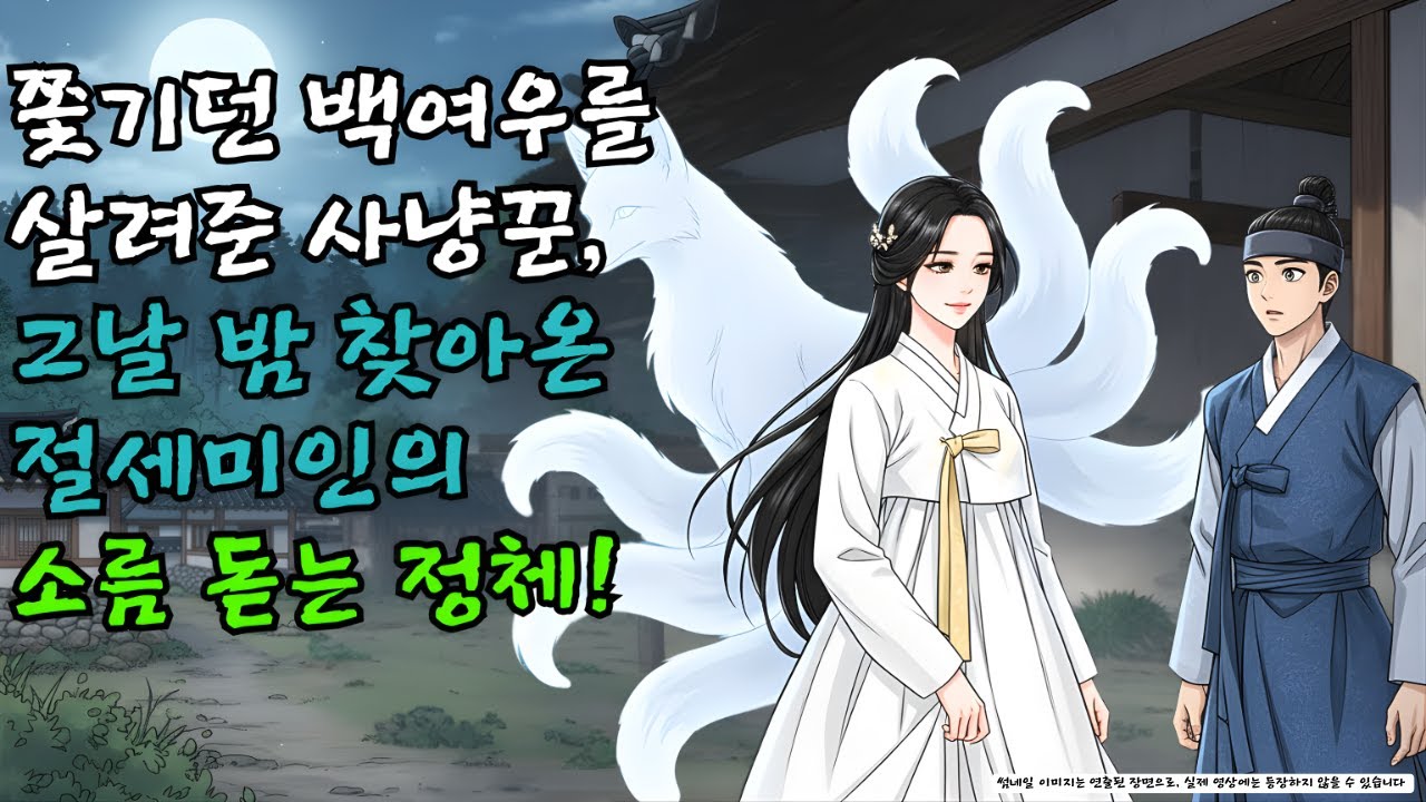 쫓기던 백여우를 살려준 사냥꾼, 그날 밤 찾아온 절세미 인의 소름 돋는 정체! (AI 기반 허구 이야기) |야담·민담·전설·설화·옛날이야기·야사·오디오북