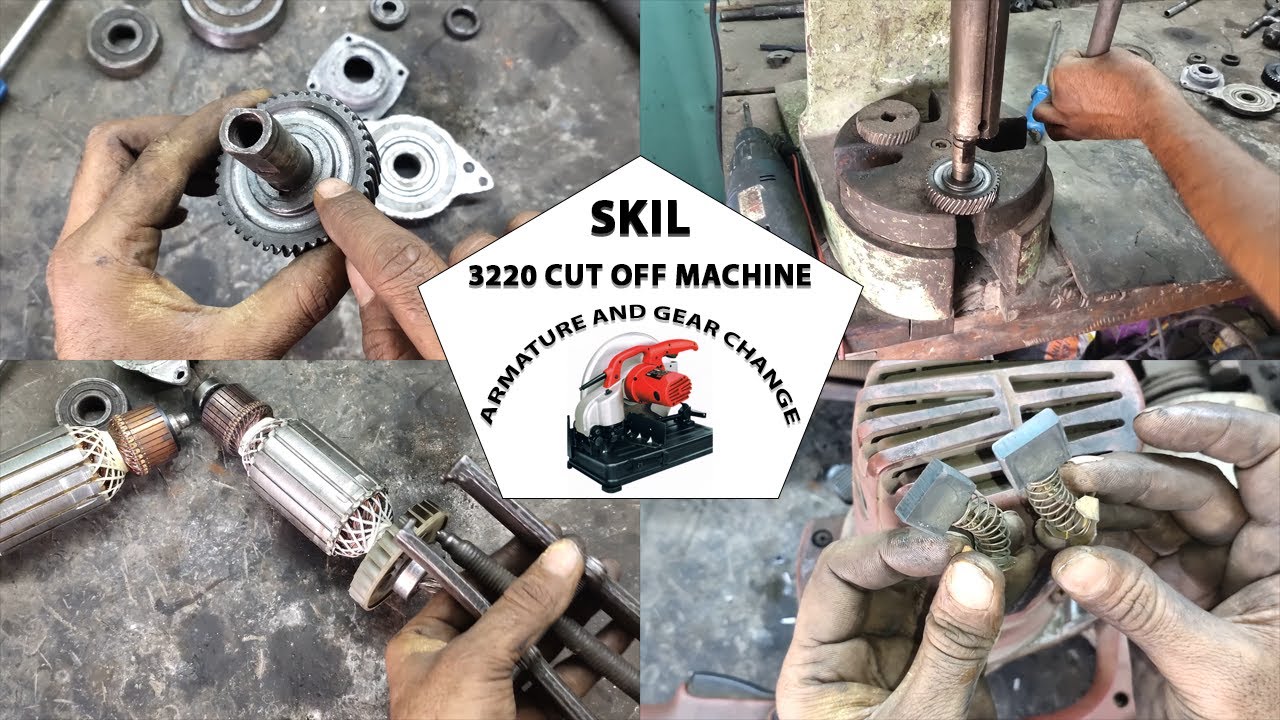 SKIL 3220 Chop Saw 14 Inch repair with armature & gear change compleat process in #hindi