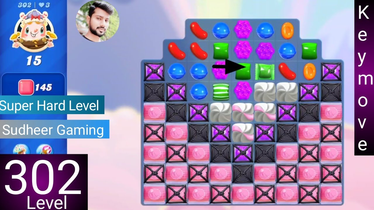 Candy crush saga level 302 । Super Hard level। No boosters । Candy crush 302 help। Sudheer CC Gaming