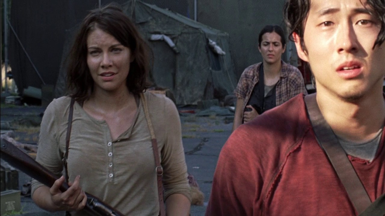 Seeing Beth's death, Maggie cries and faints