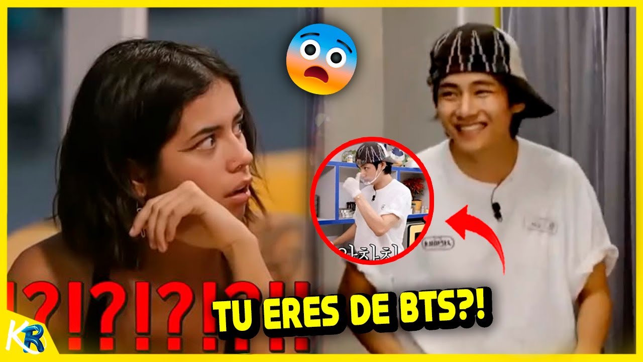 😱TAEHYUNG de BTS tiene la reacción más inesperada cuando una chica lo reconoce en Jinny's Kitchen!