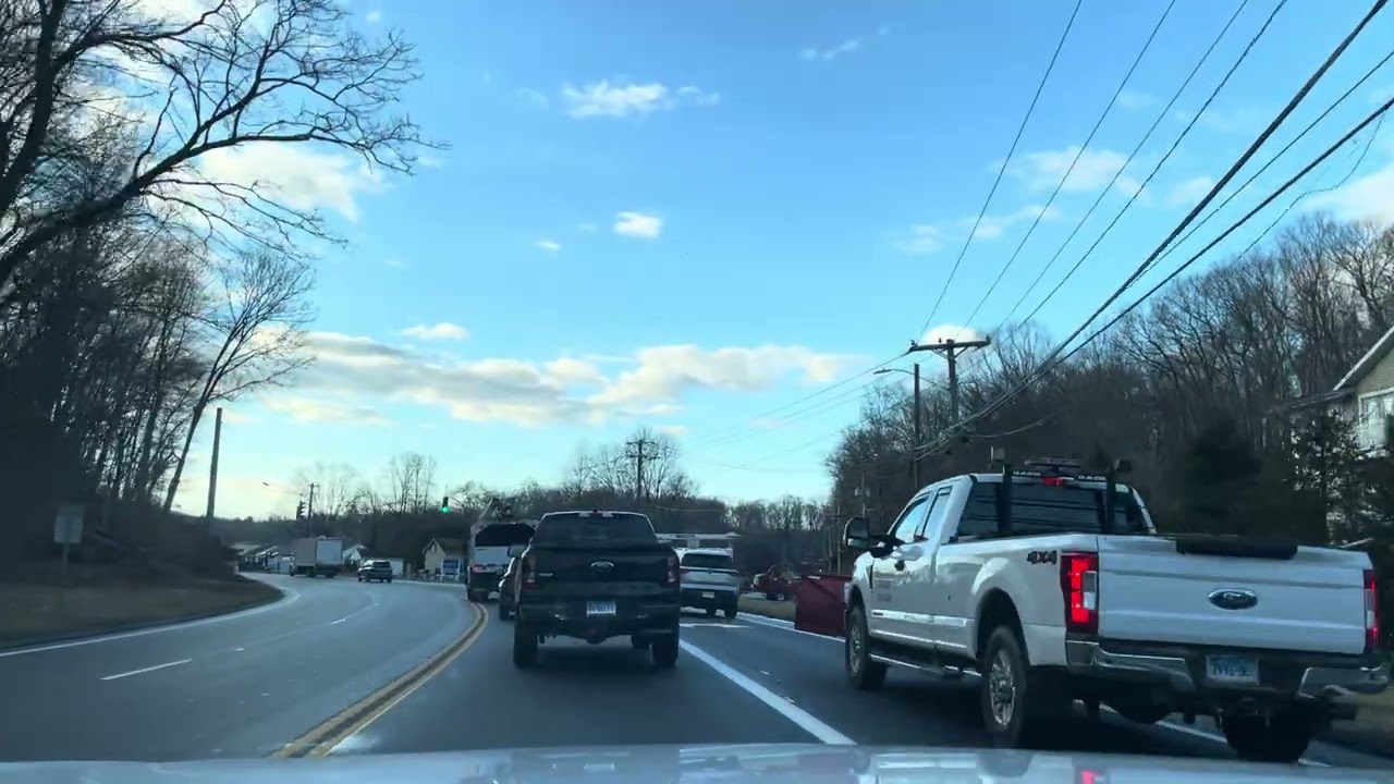 USA Road Drive in Winter 