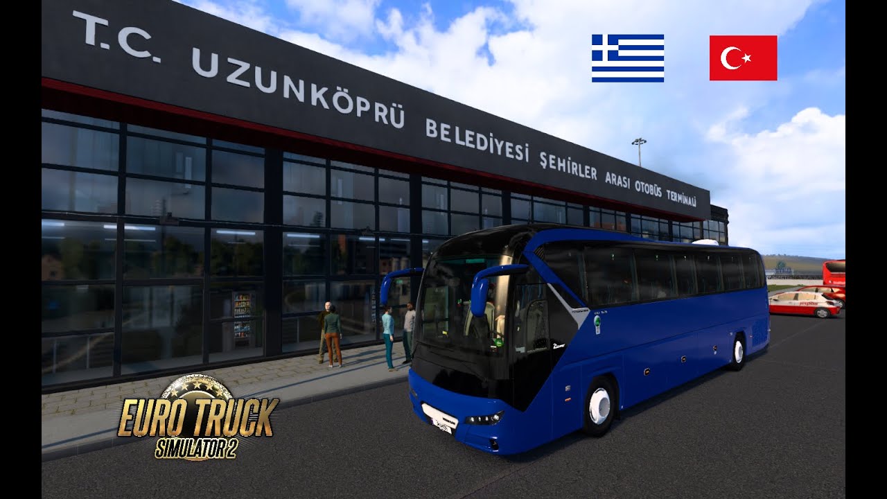 ETS2 Пересечение границы из Турции в Грецию на автобусе.