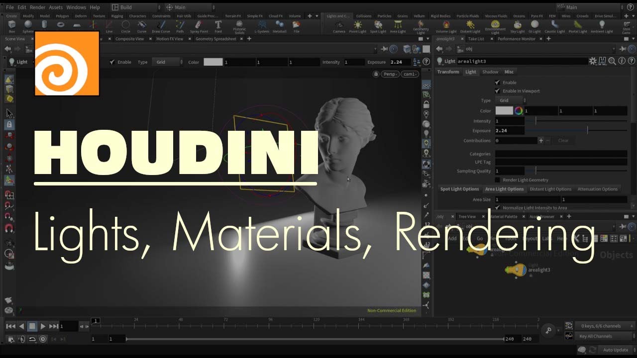 Основы Houdini 4 — Освещение, Материалы и Рендеринг