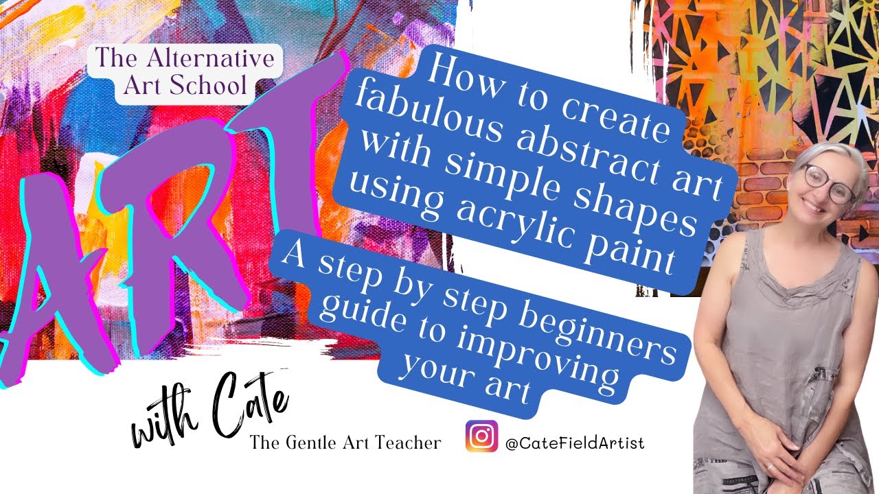How to create fabulous abstract art with simple shapes using acrylic paint. A step by step guide