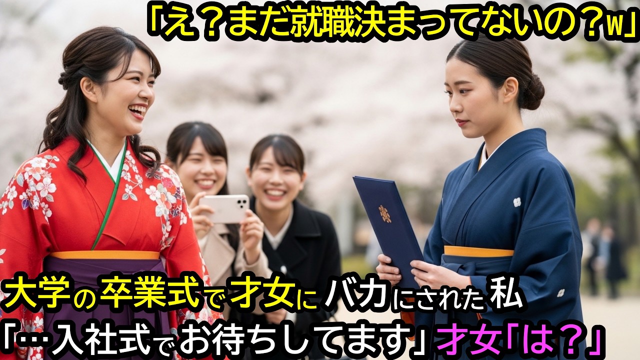 「え？まだ就職決まってないの？w」大学の卒業式で才女にバカにされた私。「…入学式でお待ちしてます」才女「は？」