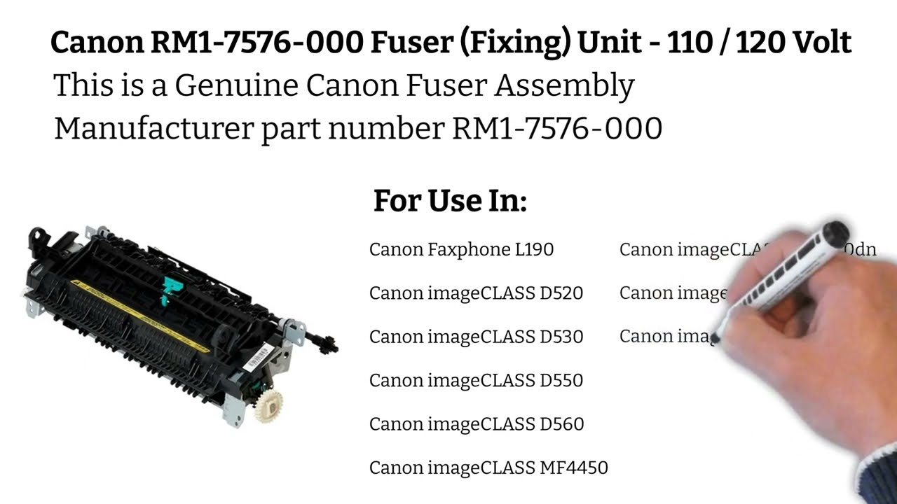 Canon RM1 7576 000 Fuser Fixing Unit   110   120 Volt