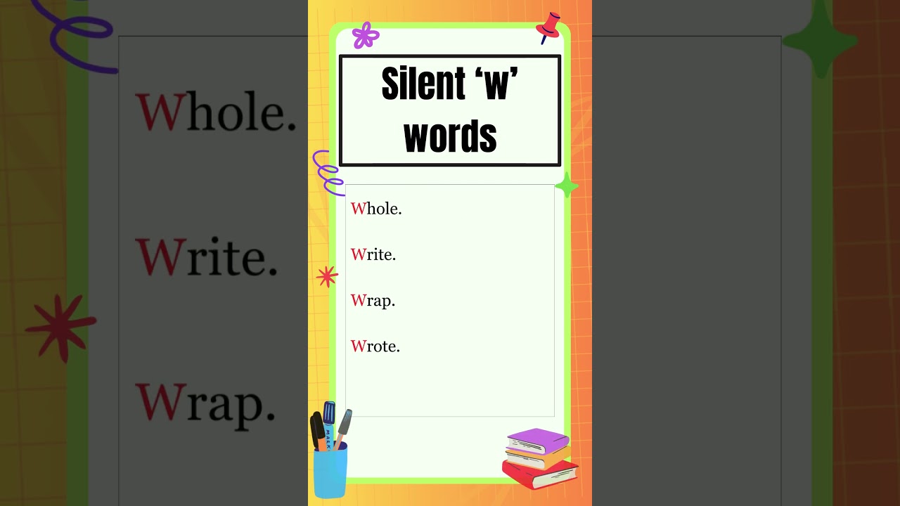Silent words | Silent "w" words | English Grammar | The Study Corner | 