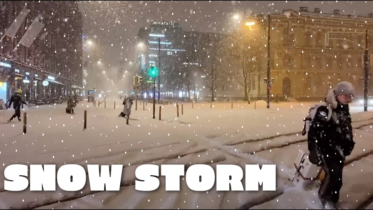Heavy Snowfall in Helsinki, Finland ❄️☃️🌨️ 16 February 2025 🇫🇮 Sunday Evening