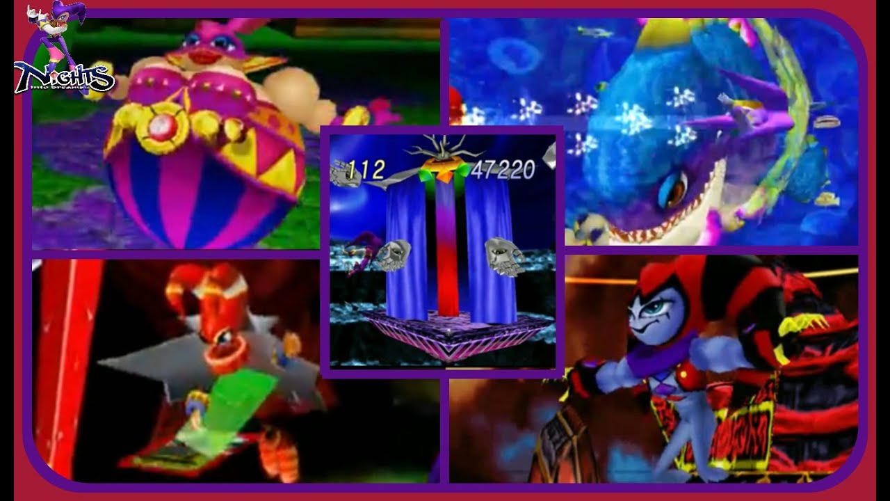 NIGHTS Into Dreams - All Boss Encounters - NO DAMAGE!!