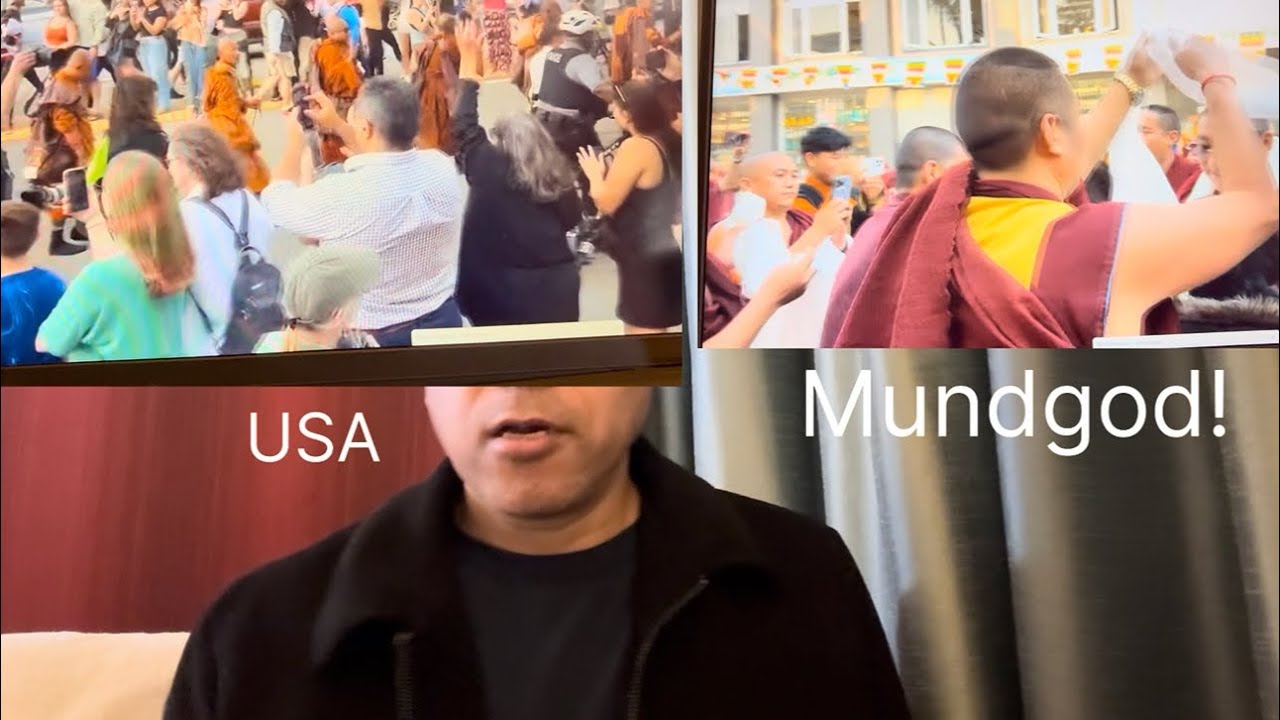 Buddhist monk welcome by 2 different supporter! Which one is real and Genuine one! 