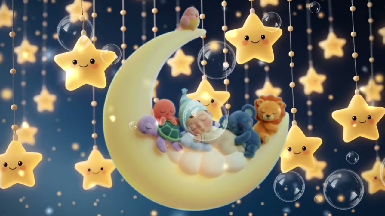 2 Hours Baby Sleep Music 🌙 | Gentle Night Lullaby with Sleeping Baby & Baby Animals🐣🦓