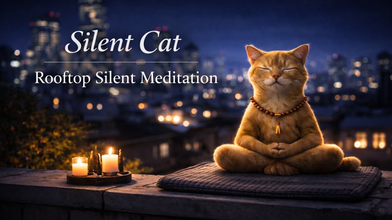 RAF the Golden Cat | Rooftop Silent Meditation | Meditation for Cat Lovers