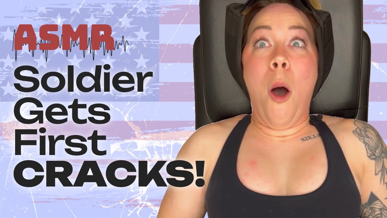 Army 🇺🇸 soldier gets adjusted! After years of service, she’s endured her share of injuries! #asmr