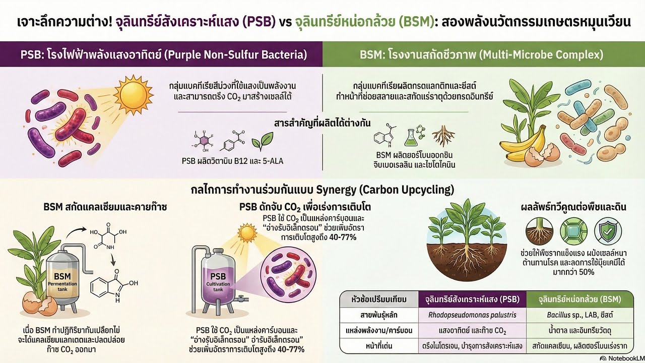 โรงกลั่นชีวภาพ ผสานพลัง จุลินทรีย์หน่อกล้วย เปลือกไข่ จุลินทรีย์สังเคราะห์แสง และ ปัสสาวะสด