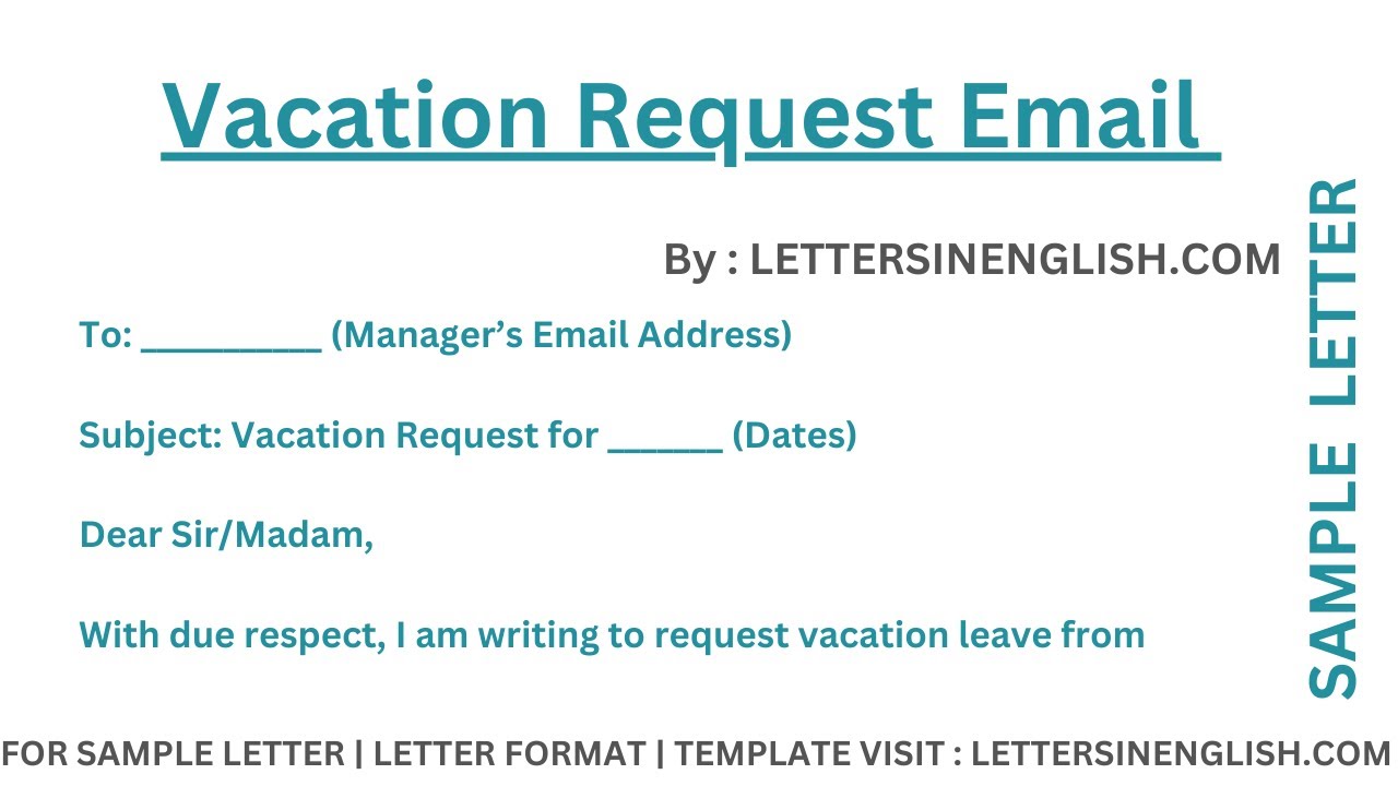 Vacation Request Email - Simple Vacation Request Email Template