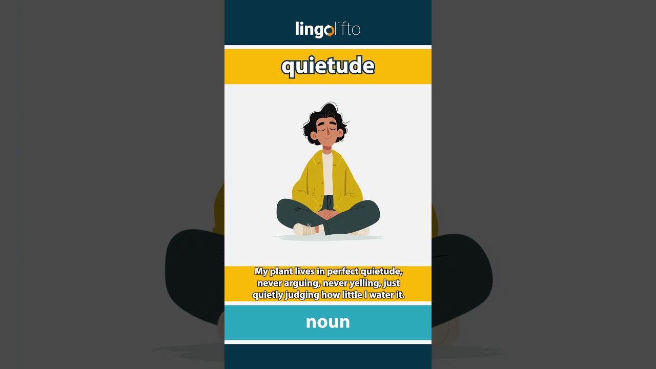 🇬🇧 Quietude Meaning : Flash Card : Learn English Vocabulary