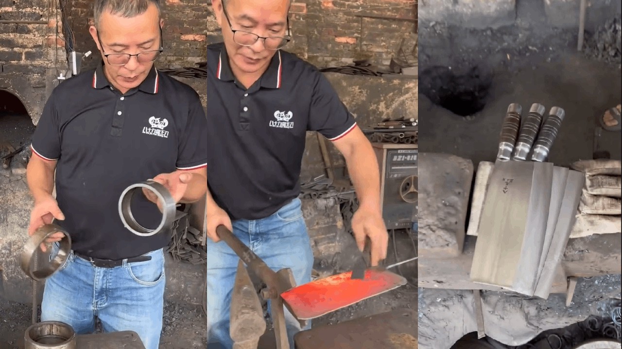 The boss from Zhejiang sent me bearing steel rings by mail and made three sets of kitchen knives.
