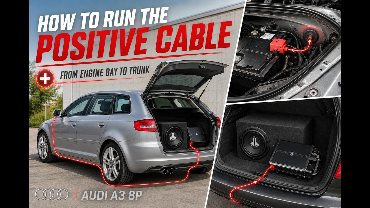 SUBWOOFER - How to run the positive POWER CABLE (Audio Amplifier) - AUDI A3 8P