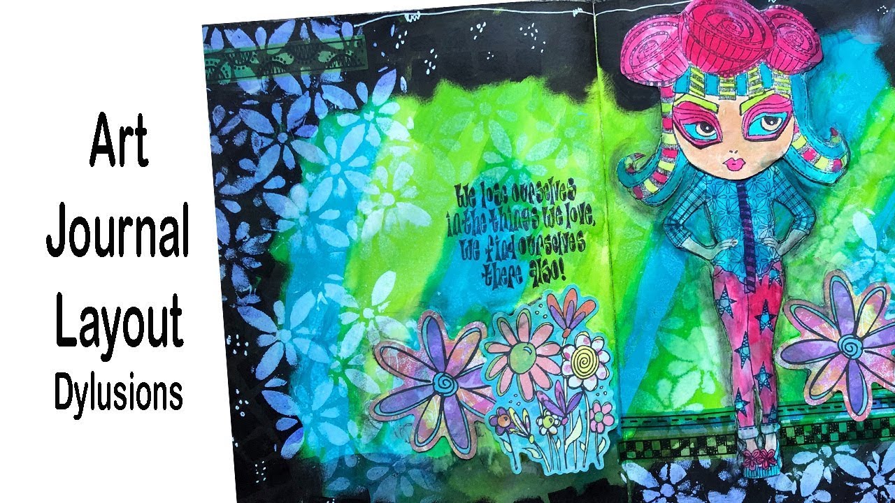 Art Journaling Beginners / Art Journal  tutorial / Dylusions Ink Spray background  /Dyan Reaveley