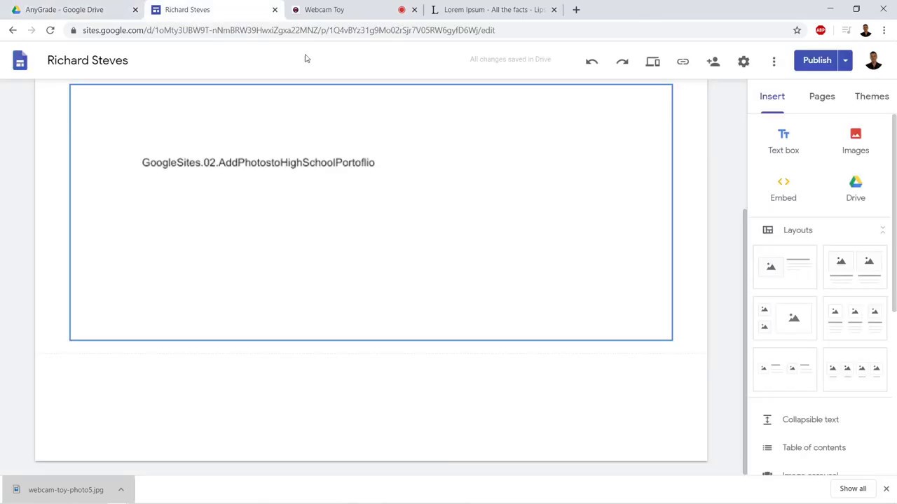 Google Sites : 04 : Add and Embed google Docs