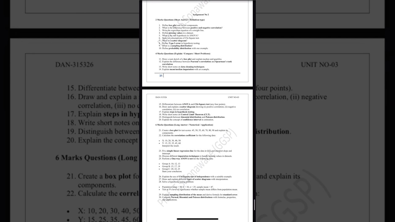 Data Analytics-MSBTE-UNIT No 2 Important Questions. #kscheme #msbte #excel #diploma #exam #exam