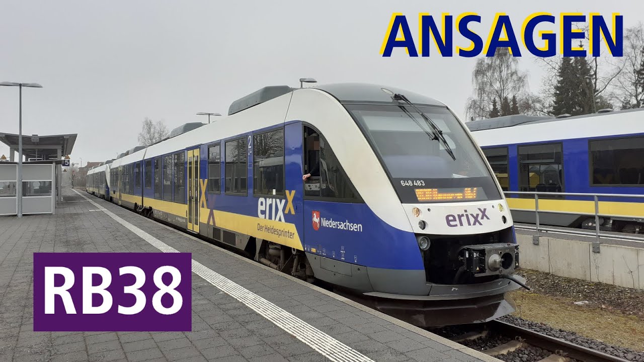 [erixx - der Heidesprinter] Ansagen der RB38 Hannover Hbf - Buchholz (Nordheide)