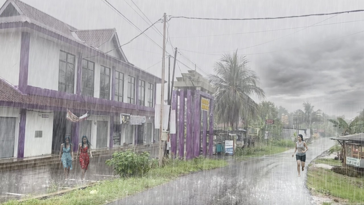 Thunderstorm Walk in the Red Soil Village | Heavy Rain & Thunderstorm Lightning for Deep Sleep.