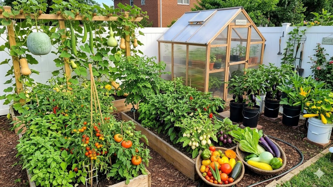 Huge Garden Harvest! 🌱 Pruning, Weeding, Staking Plants & Cleanup