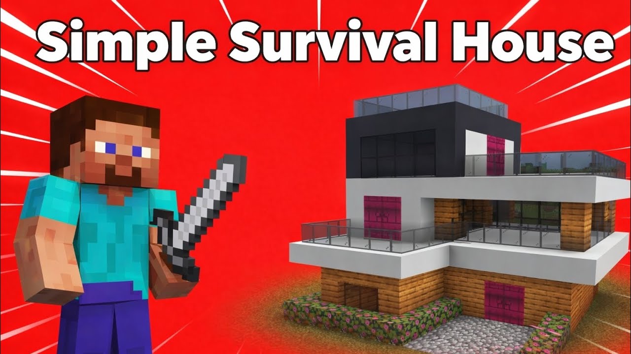 Simple Survival House in Minecraft 🏠 | Easy Modern Build | Burner X Gaming 1.0