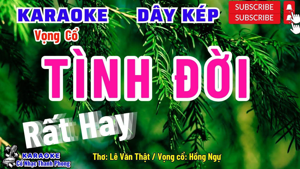 Karaoke Vọng Cổ Tình Đời Dây Kép | Rất Hay