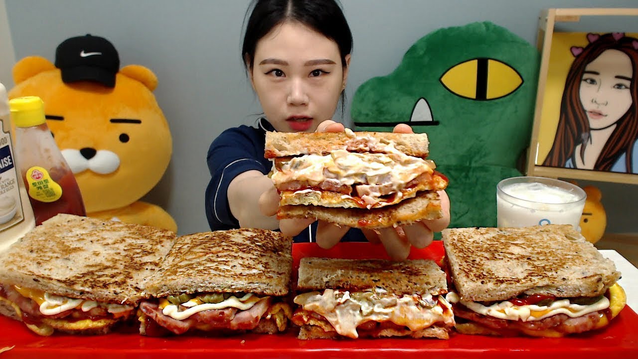 소스가 한가득 뚱뚱이토스트 먹방 Mukbang