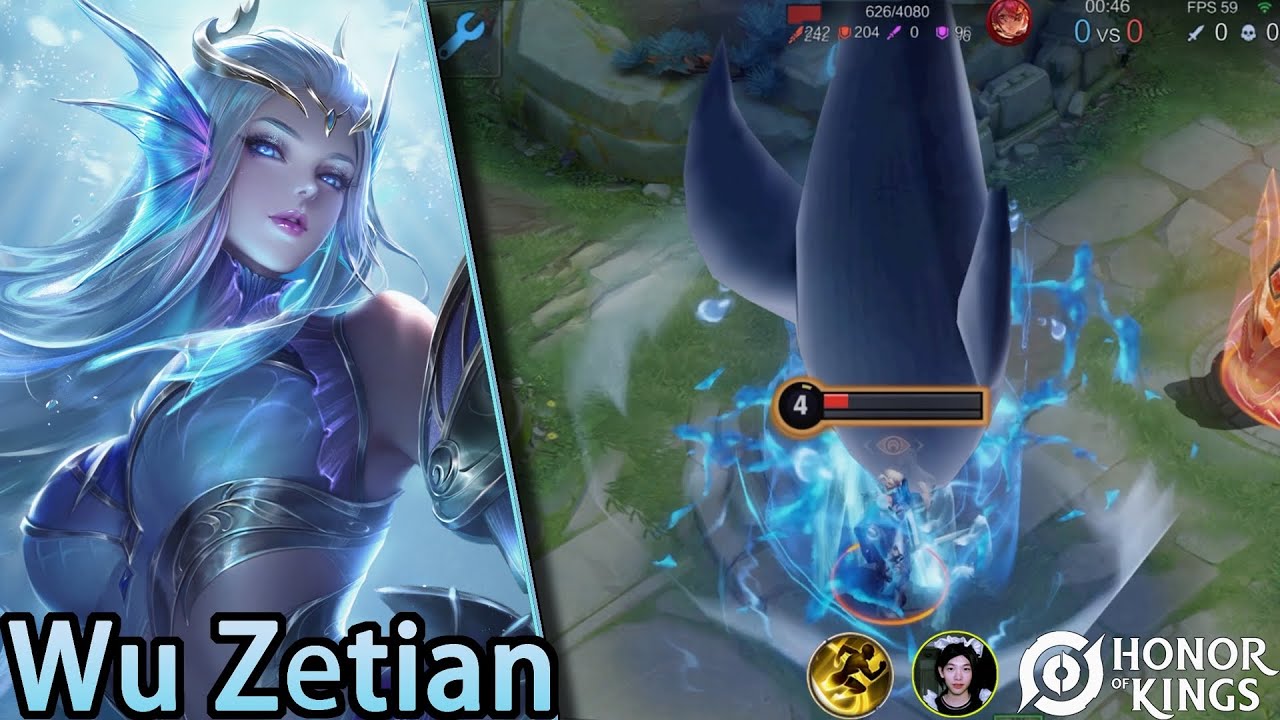 Honor of Kings（Wu Zetian）Pink and blue skin look good for the queen.｜Skin azul do oceano da Rainha