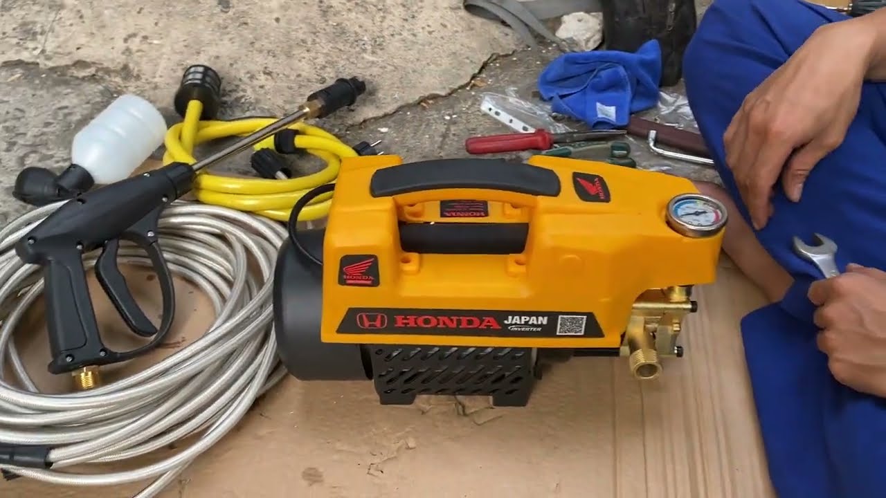 Tháo motor máy rửa xe Honda nhái dây nhôm starto quá kém chất lượng
