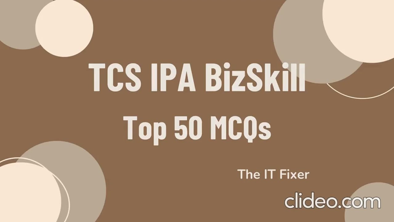 Top 50 TCS IPA BizSkill MCQs for Exam Success ||  Key Questions & Answers