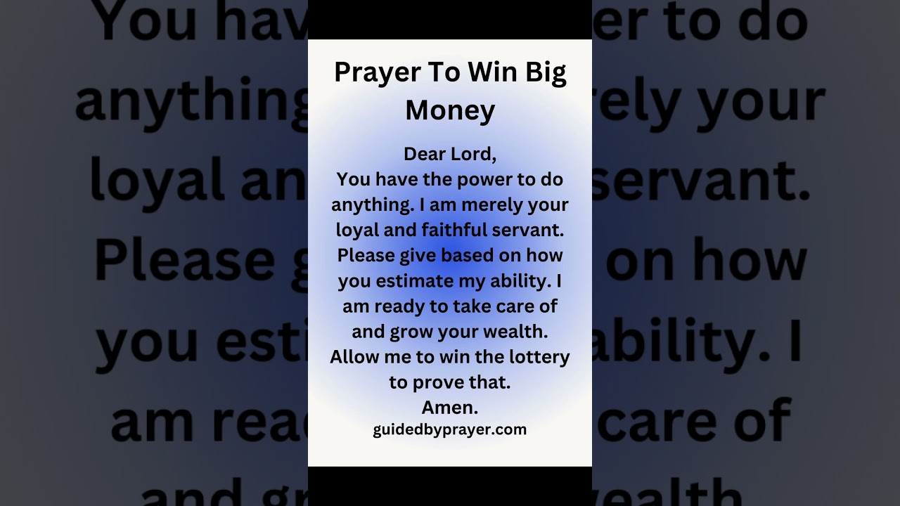 Prayer to Win Big Money