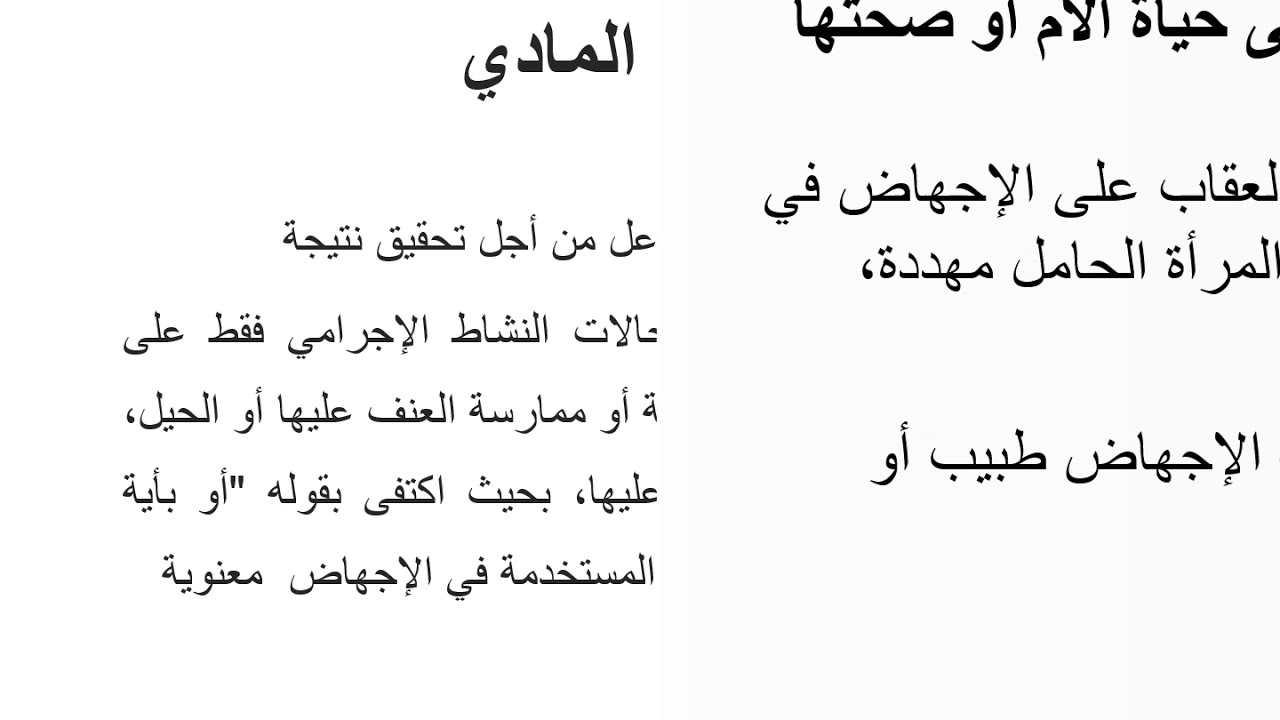 القانون الجنائي الخاص -جريمة الإجهاض- السداسي الرابع الفوجين 