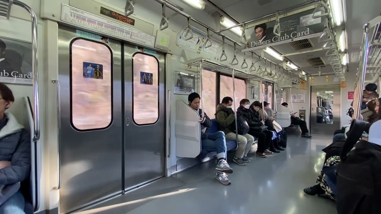 JR East Chuo Line (Rapid) 209-1000 series from Yotsuya to Ochanomizu