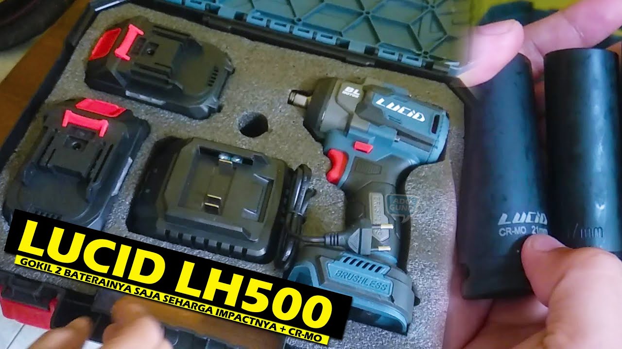 Review LUCID LH500 Serasa Beli 2 Baterai Bonus Impact Wrench + Mata Shock CR-MO - Tested Nmax Neo S
