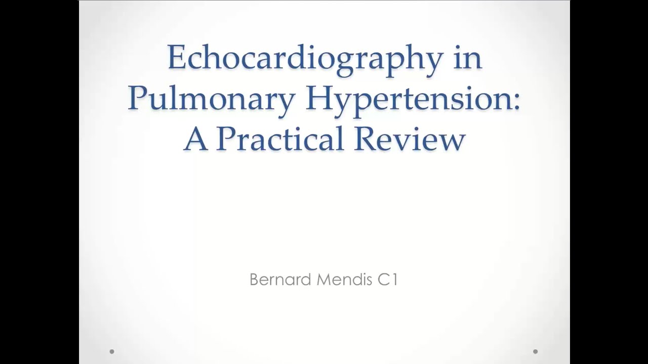 Echocardiography in Pulmonary Hypertension: A Practical Review
