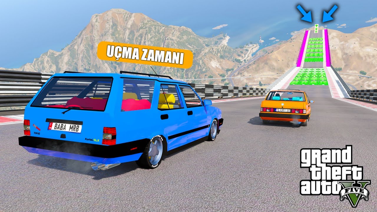 TOFAŞ T&Uuml;RK ARABALAR U&Ccedil;MA PARKURUNDA YARIŞIYOR - GTA 5