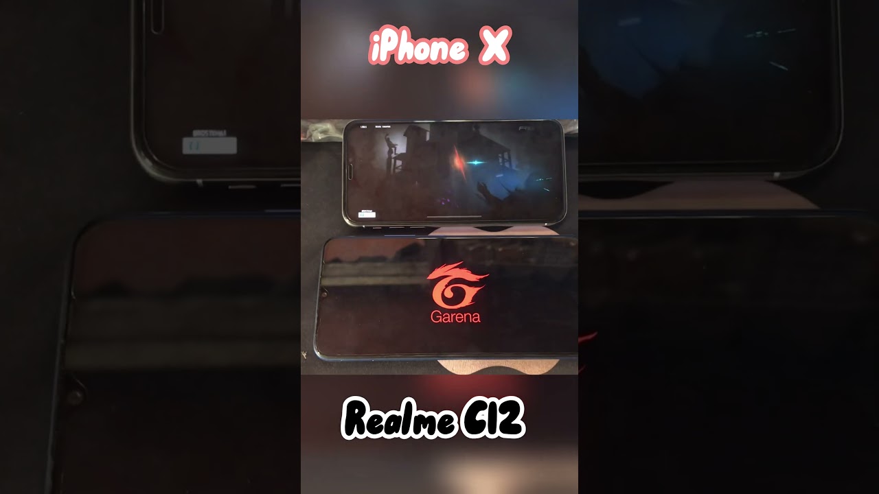 iPhone X Vs Realme C12 Test Free Fire #shortvideo #freefire