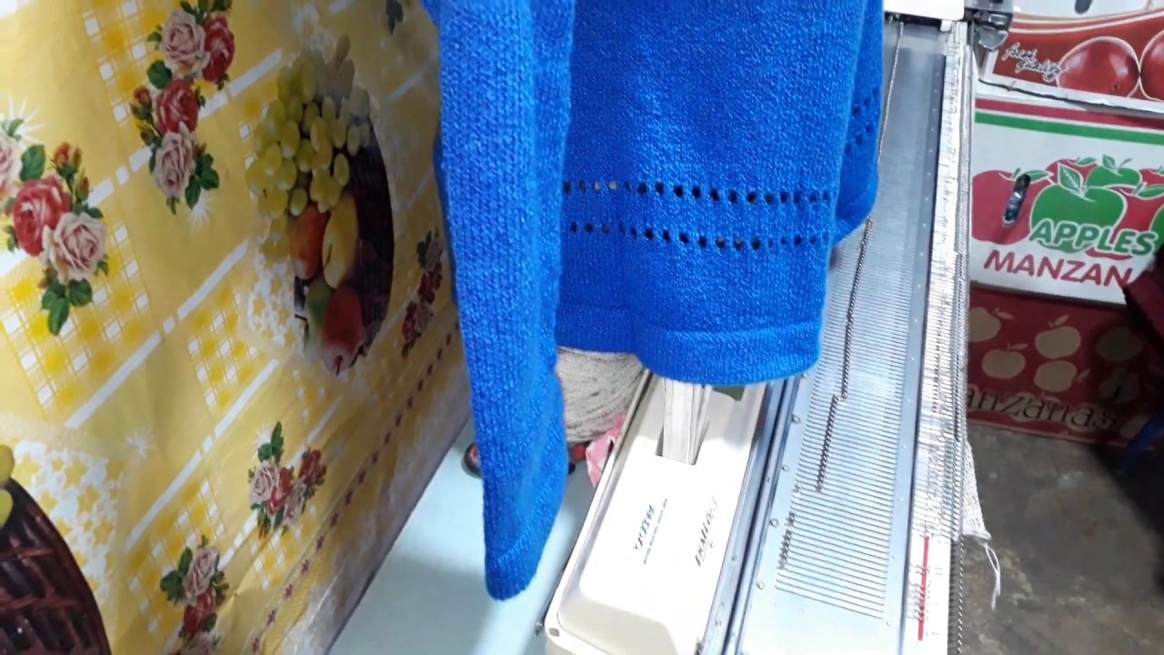 Patrón de chompa tejido a máquina con calado ...♡♡♡