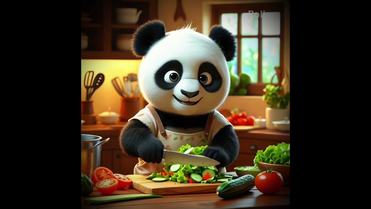 Pipo Panda's Fresh Salad Recipe 🥗 #Shorts #healthyeating