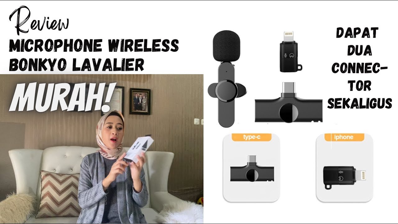 REVIEW MICROPHONE WIRELESS PORTABLE BONKYO LAVALIER | CLIP ON. #microphone #cliponmic