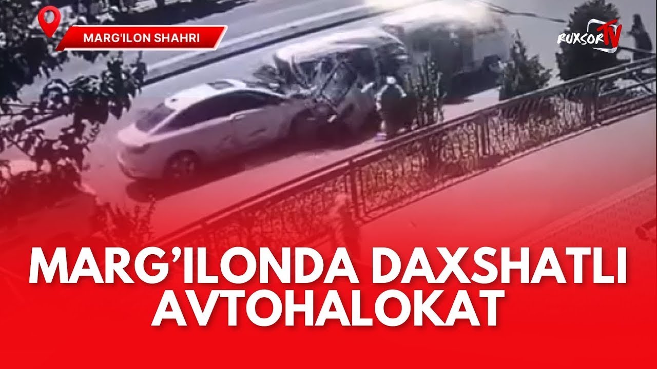 Margʻilon shahridagi kombinat bozori oldida dahshatli avtohalokat (Fargʻona)