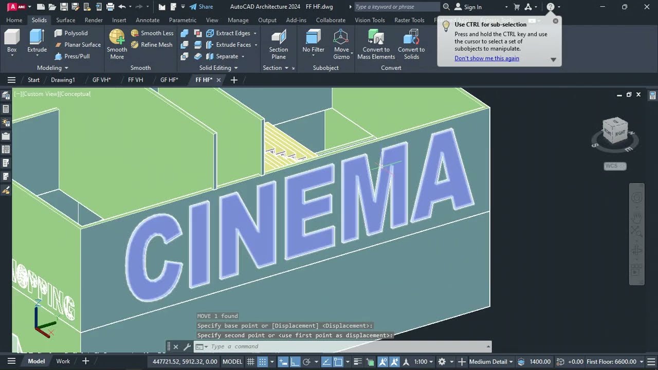Latest way to create an AEC Wall Extruded Text | AutoCAD Architecture 2024 | No Plugin Needed!