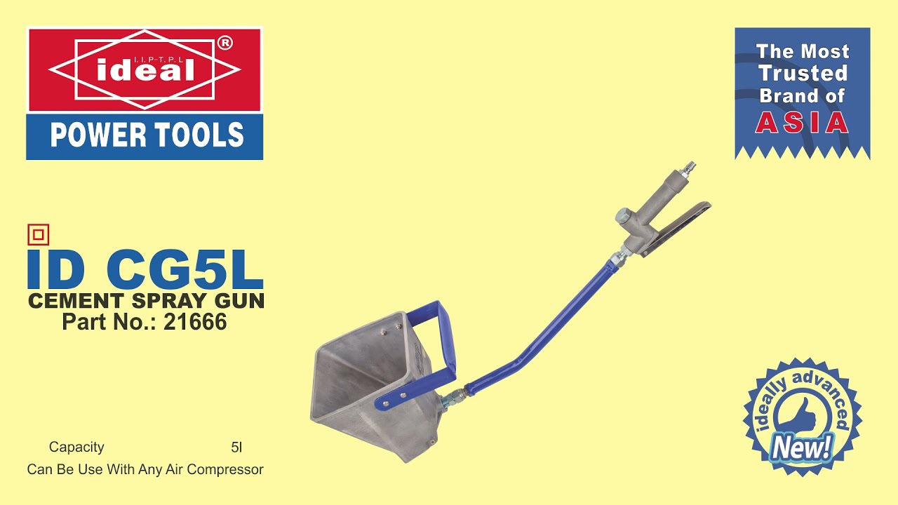 ID CG5L - Ideal High-Quality Cement Spray Gun | Cast Iron Body | With Copper Nozzles